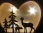 Preview: LED Holzherz, Hirsch Tanne