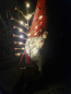 Preview: LED Weihnachtswichtel mit Zweig, rot-gold