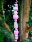 Preview: Boho-Mobile Mädchentraum, rosè, Silberfedern
