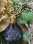 Preview: Christbaumkugel Outdoor Noir, mit Hirschkopf gold