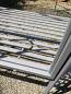 Preview: Metallpavillion mit Bank, hellgrau lackiert