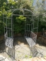 Preview: Metallpavillion mit Bank, hellgrau lackiert
