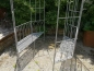 Preview: Metallpavillion mit Bank, hellgrau lackiert