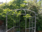 Preview: Metallpavillion mit Bank, hellgrau lackiert