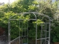 Preview: Metallpavillion mit Bank, hellgrau lackiert