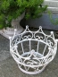 Preview: Shabby Chic Pflanzkorb Krone, weiß