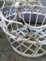 Preview: Shabby Chic Pflanzkorb Krone, weiß
