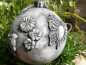 Preview: Shabby Dekokugel mit Schmetterlingen, grau