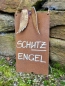 Preview: Edelrost Schild Schutzengel, mit Flügel