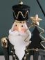 Preview: Weihnachtlicher Wachmann mit Tannenbaumstab, schwarz-gold