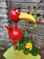 Preview: Metall Vogel Paddy mit Wackelkopf, rot