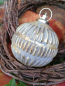 Preview: Christbaumkugel Rivero, Ministreifen, grau-gold