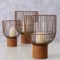 Preview: Edelrost Windlicht Cindy mit Glas