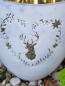 Preview: Glaswindlicht Vitreous mit Hirschkopf, weiss-gold