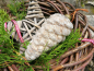 Preview: Christbaumkugel Zapfen Mikana 13 cm, beige