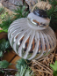 Preview: Weihnachtskugel Zapfen weiß-silber, groß