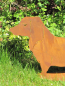 Preview: Edelrost Gartenfigur Dackel Waldi