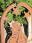 Preview: Edelrost Fensterbild Schneemann mit Rahmen