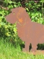 Preview: Edelrost Gartenfigur Rauhhaardackel Bastian