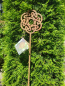 Preview: Edelrost Gusseisen Gartenstecker keltisches Rad des Glücks