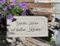 Preview: Shabby Chic Metallspruchschild halber Kuchen