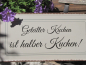 Preview: Shabby Chic Metallspruchschild "halber Kuchen"