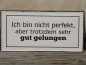 Preview: Shabby Chic Metallspruchschild Perfekt