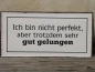 Preview: Shabby Chic Metallspruchschild Perfekt