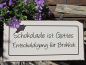 Preview: Shabby Chic Metallspruchschild Schokolade Brokkoli