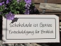 Preview: Shabby Chic Metallspruchschild Schokolade Brokkoli