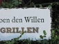 Preview: Shabby Chic Metallspruchschild Willen zum Grillen