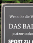 Preview: Shabby Chic Metallspruchschild "Bad putzen"