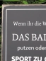 Preview: Shabby Chic Metallspruchschild Bad putzen