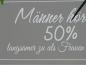 Preview: Shabby Chic Metallspruchschild "50 Prozent"