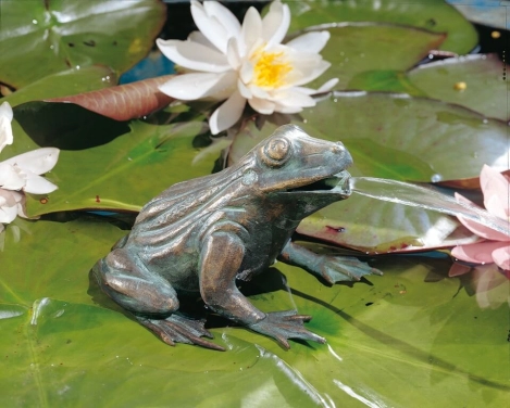 Bronzeskulptur Frosch, wasserspeiend