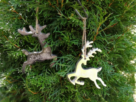 Preview: 2er Set Alu Hirsch Peura zum Hängen