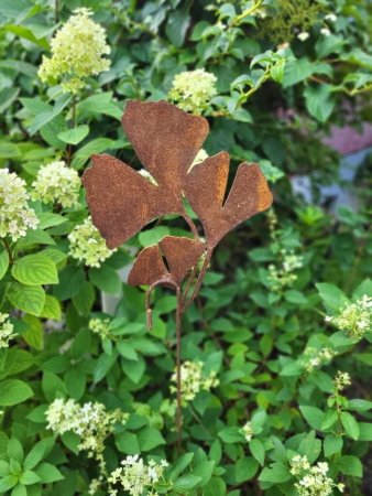 Edelrost Ampelhalter Ginkgoblatt