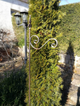 Edelrost Ampelhalter Schnörkel