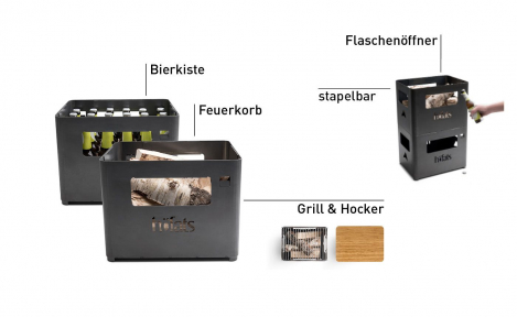 Edelrost Feuerkorb BEER BOX