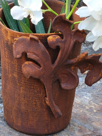 Edelrost Pflanztopf Ornament, groß