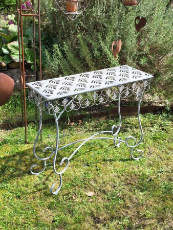 Preview: Shabby Chic Beistelltisch Karin eckig, grau