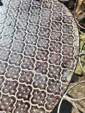 Beistelltisch Clevia, oval, grau-braun