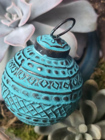 Hippie-Boho Christbaumkugel Ornamente, türkis