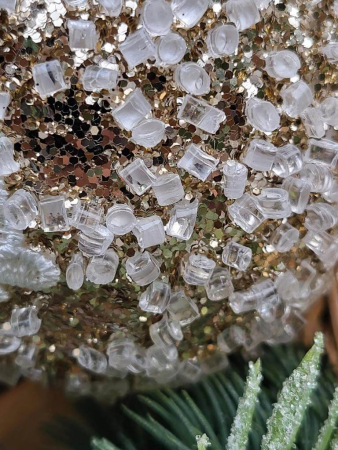 Preview: Boho Christbaumkugel Chandi, mit Blätterspitze