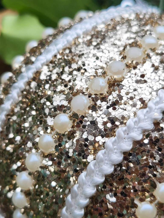 Preview: Boho Christbaumkugel Devi, mit Rillen