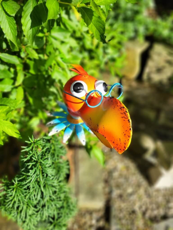 Hippie Stecker Papagei Pepper, mit Brille