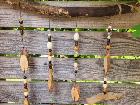 Boho Mobile Wood, Holzscheiben