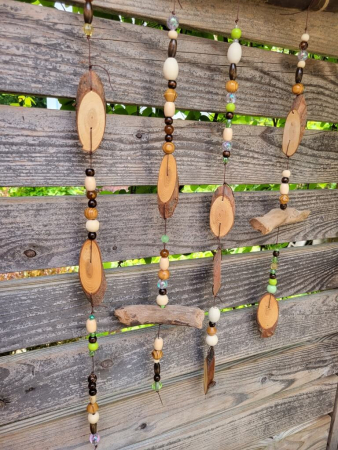 Boho Mobile Wood, Holzscheiben