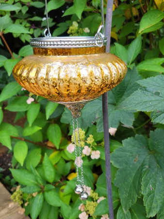 Boho Glaswindlicht zum Hängen, klein