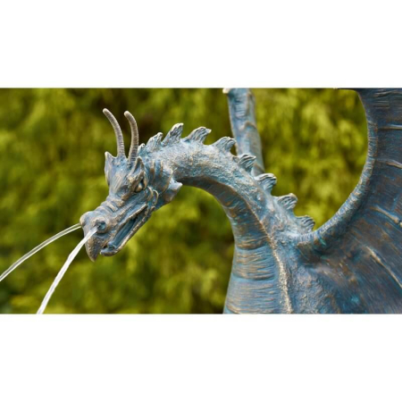 Preview: Bronzeskulptur Drache Terradorklein, wasserspeiend